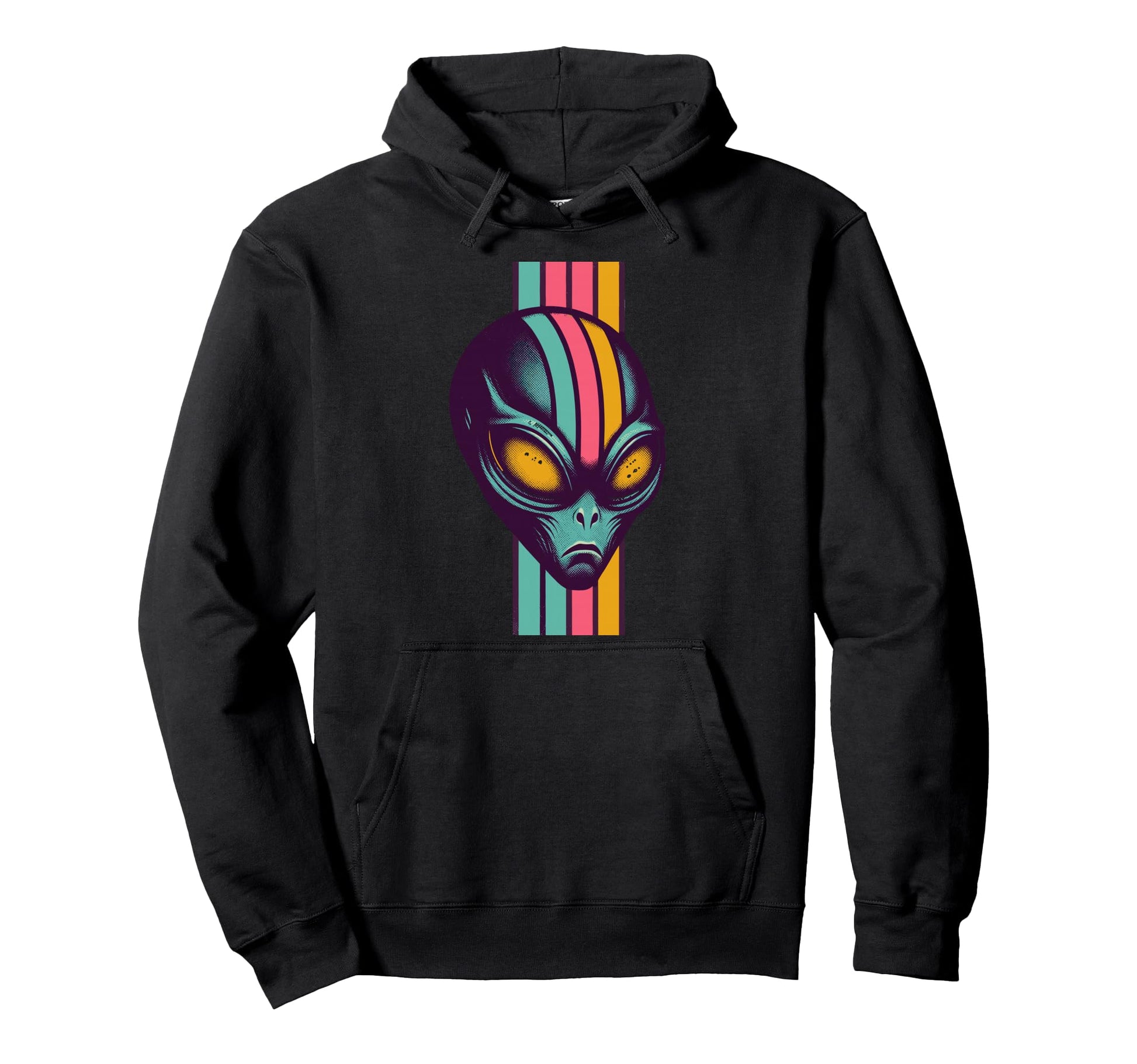 Cyber Alien Vaporwave Aesthetic Head Hoodie - Aesthetic Graphic Men Women - T-Shirt, Sweatshirt, Hoodie