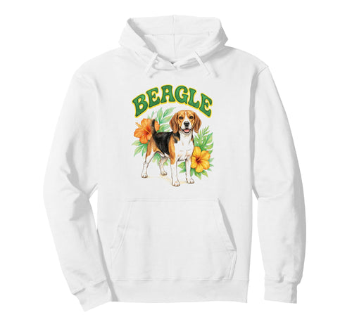 Beagle Groovy Floral Watercolor Boho Beagle Hoodie - Graphic Print Unisex - T-Shirt, Sweatshirt, Hoodie