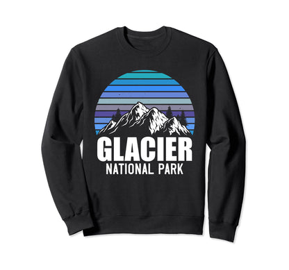 Glacier National Park Camping Hiking Sweatshirt - Trendy Graphic Men Women - T-Shirt, Sweatshirt, Hoodie