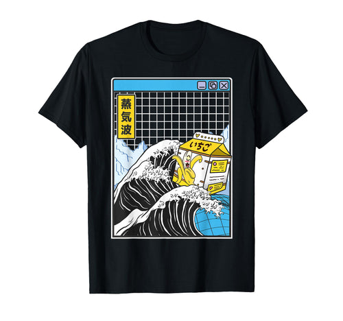 Banana Milk Kanagawa Wave Digital T-Shirt - Aesthetic Graphic Men Women - T-Shirt, Sweatshirt, Hoodie