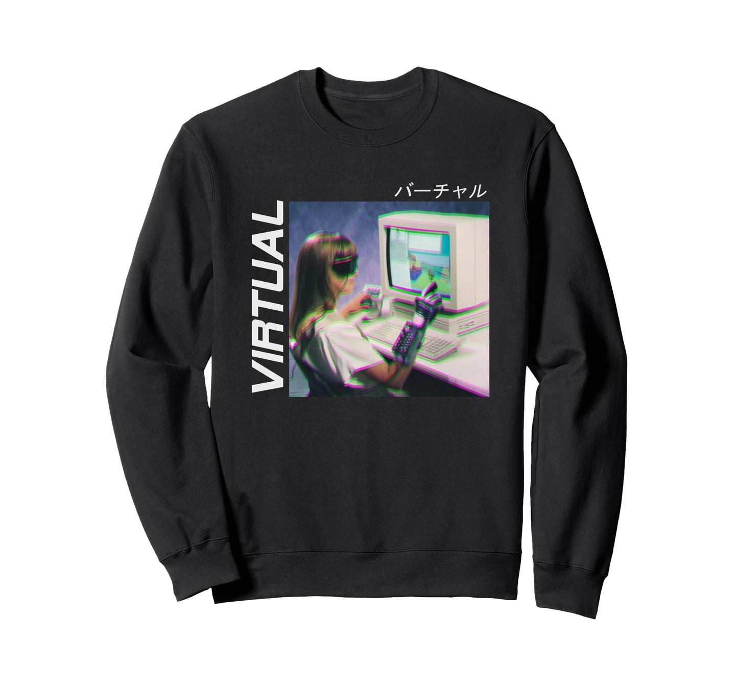 Vaporwave 90S Glitch Vaporwave Sweatshirt - Streetwear Style Men Women - T-Shirt, Sweatshirt, Hoodie