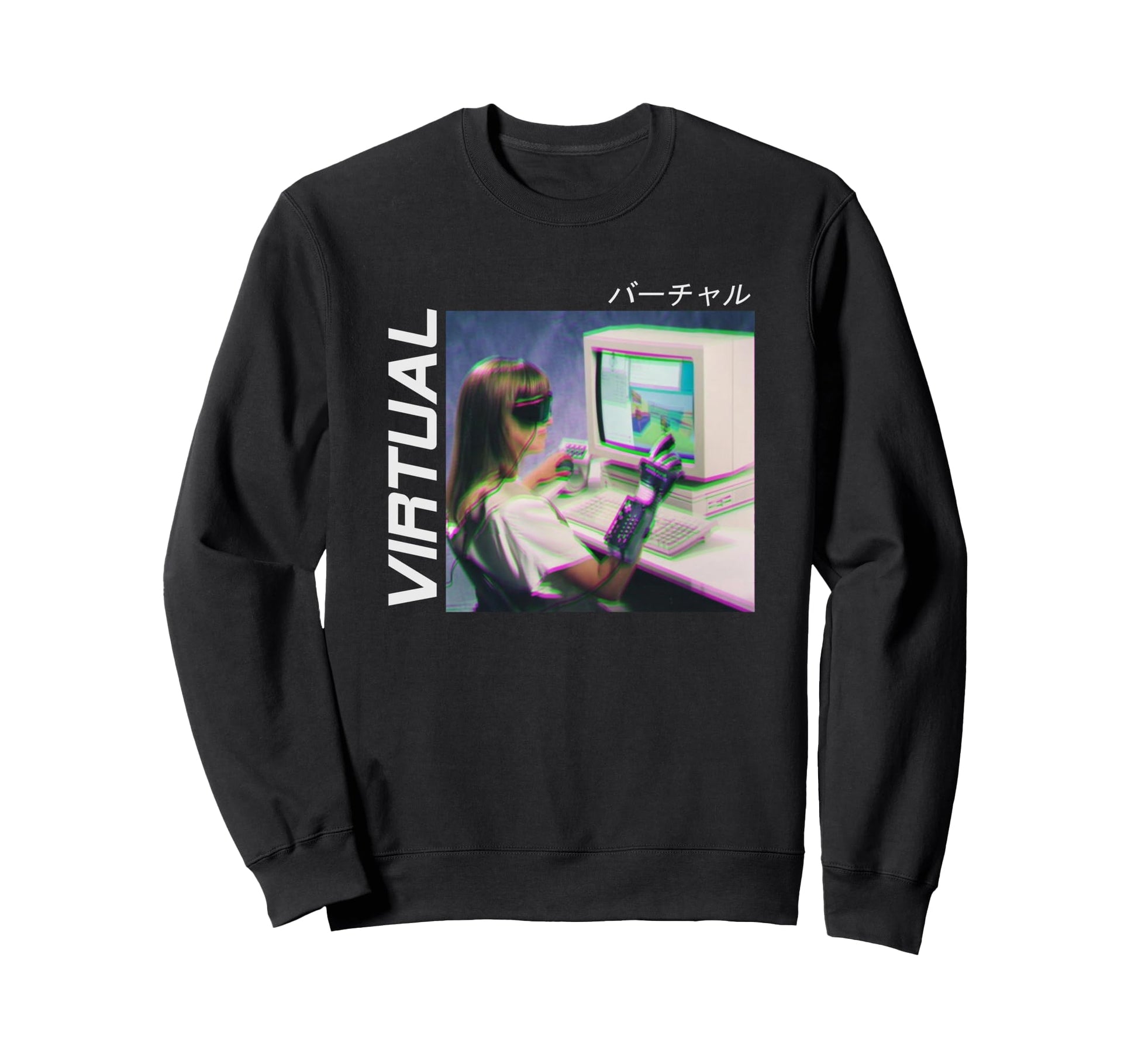 Vaporwave 90S Glitch Vaporwave Sweatshirt - Streetwear Style Men Women - T-Shirt, Sweatshirt, Hoodie