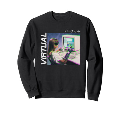 Vaporwave 90S Glitch Vaporwave Sweatshirt - Streetwear Style Men Women - T-Shirt, Sweatshirt, Hoodie