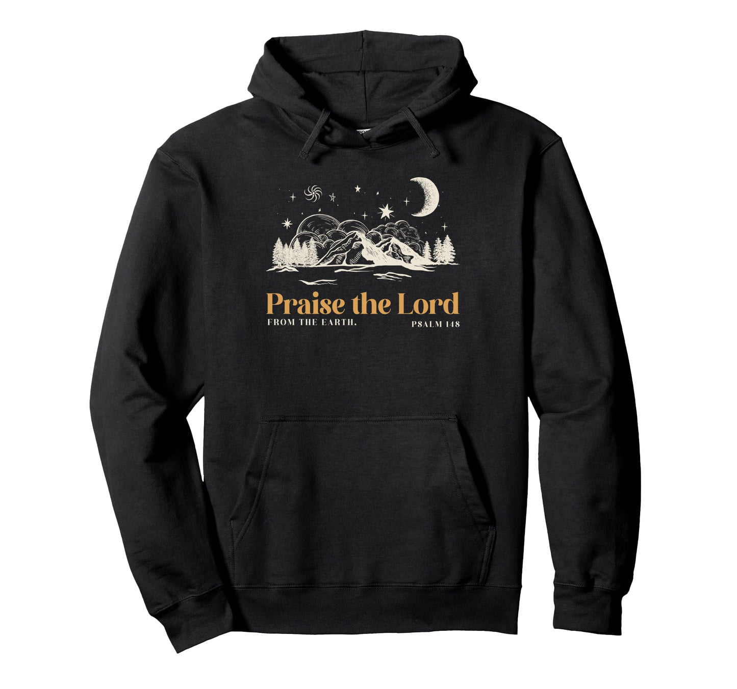 Boho Christian Fall Camping Psalm Hoodie - Minimalist Print Men Women - T-Shirt, Sweatshirt, Hoodie