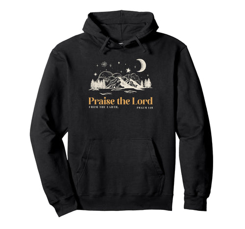 Boho Christian Fall Camping Psalm Hoodie - Minimalist Print Men Women - T-Shirt, Sweatshirt, Hoodie