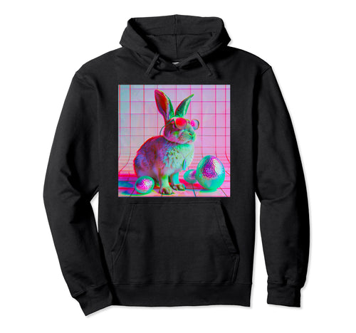 Vaporwave Easter Bunny Eggs 80 90S Hoodie - Streetwear Style for Adults - T-Shirt, Sweatshirt, Hoodie