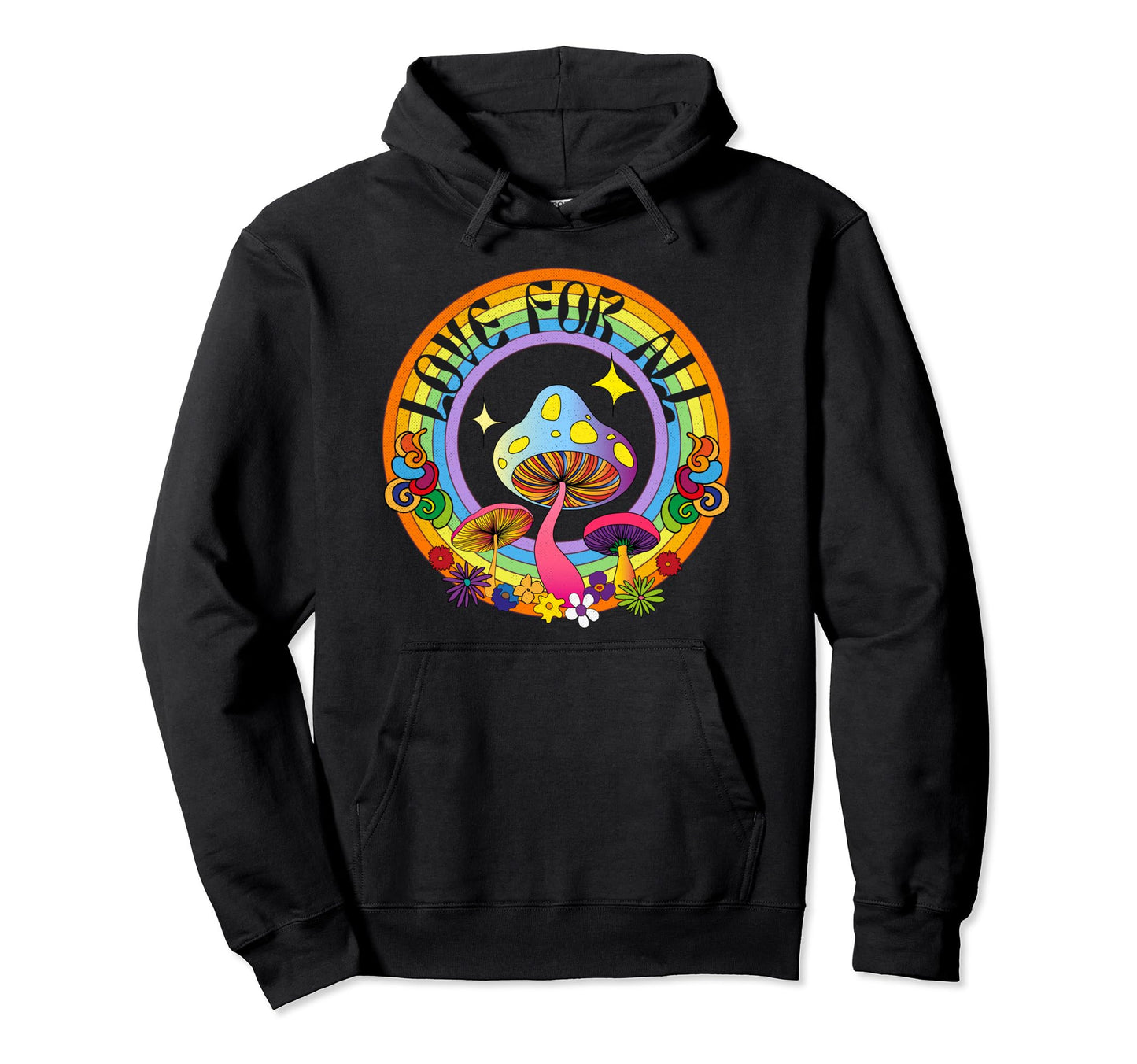 Pride Flag Love All Rainbow Mushroom Hoodie - Fun Novelty Design Men Women - T-Shirt, Sweatshirt, Hoodie