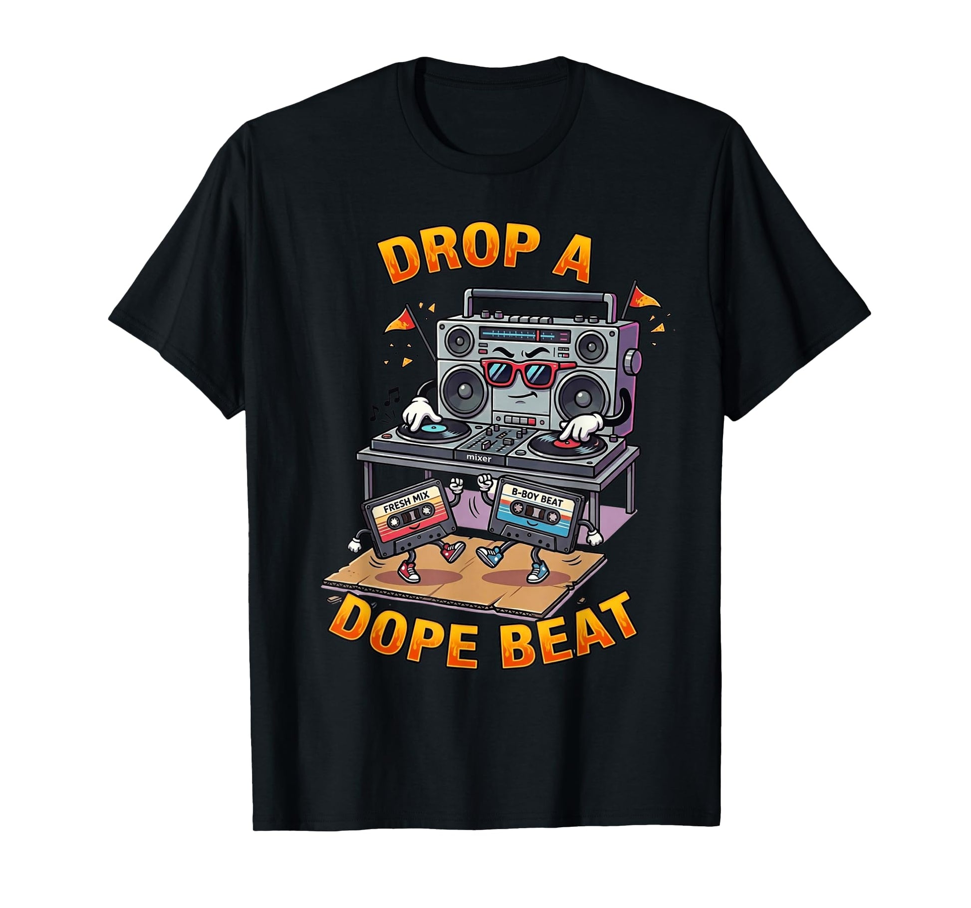 Drop Dope Beat 80S Ghetto Blaster T-Shirt - Trendy Graphic for Adults - T-Shirt, Sweatshirt, Hoodie