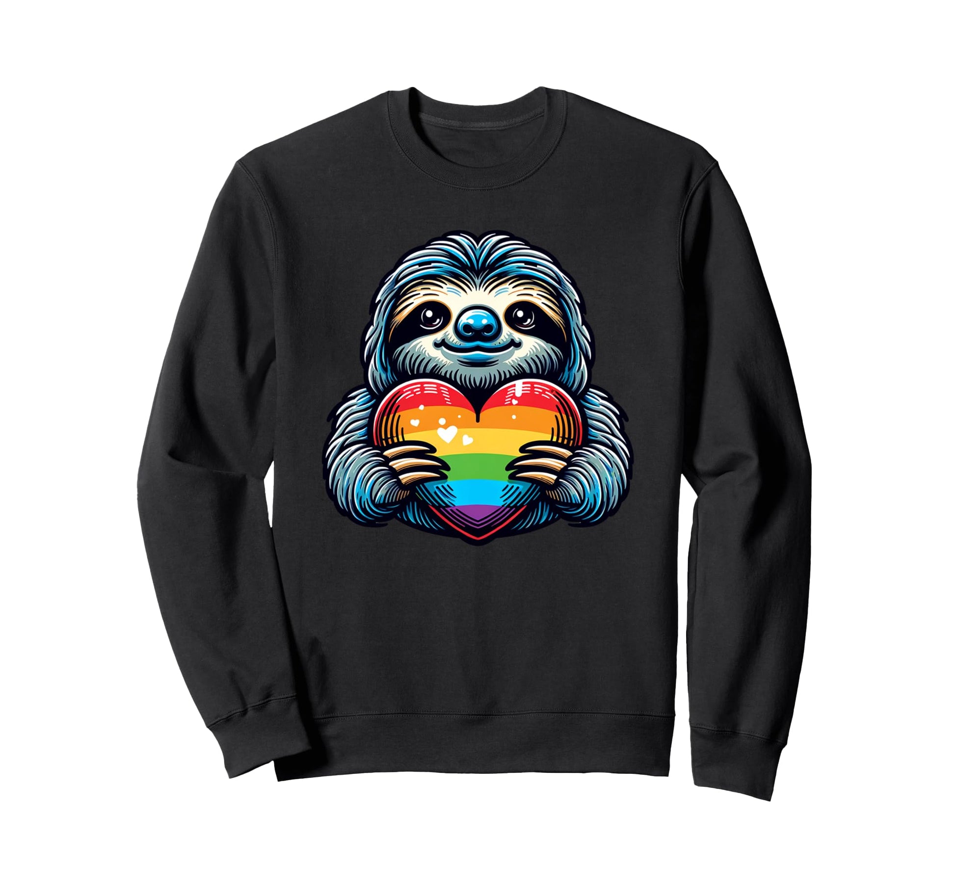 Sloth Gay Pride Rainbow Heart Sweatshirt - Streetwear Style Men Women - T-Shirt, Sweatshirt, Hoodie