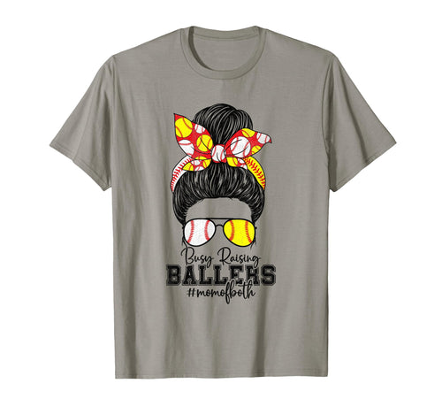 Busy Raising Ballers Softball Funny Messy T-Shirt - Unique Graphic Unisex - T-Shirt, Sweatshirt, Hoodie