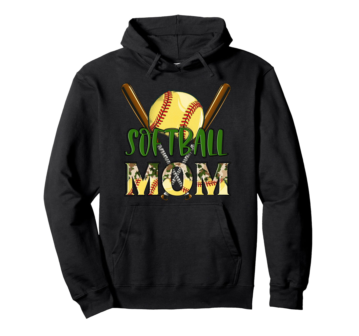 Softball Mom Proud Sports Mama Mothers Hoodie - Novelty Apparel for Adults - T-Shirt, Sweatshirt, Hoodie