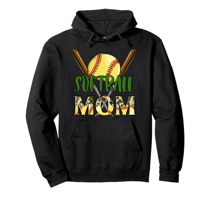 Softball Mom Proud Sports Mama Mothers Hoodie - Novelty Apparel for Adults - T-Shirt, Sweatshirt, Hoodie