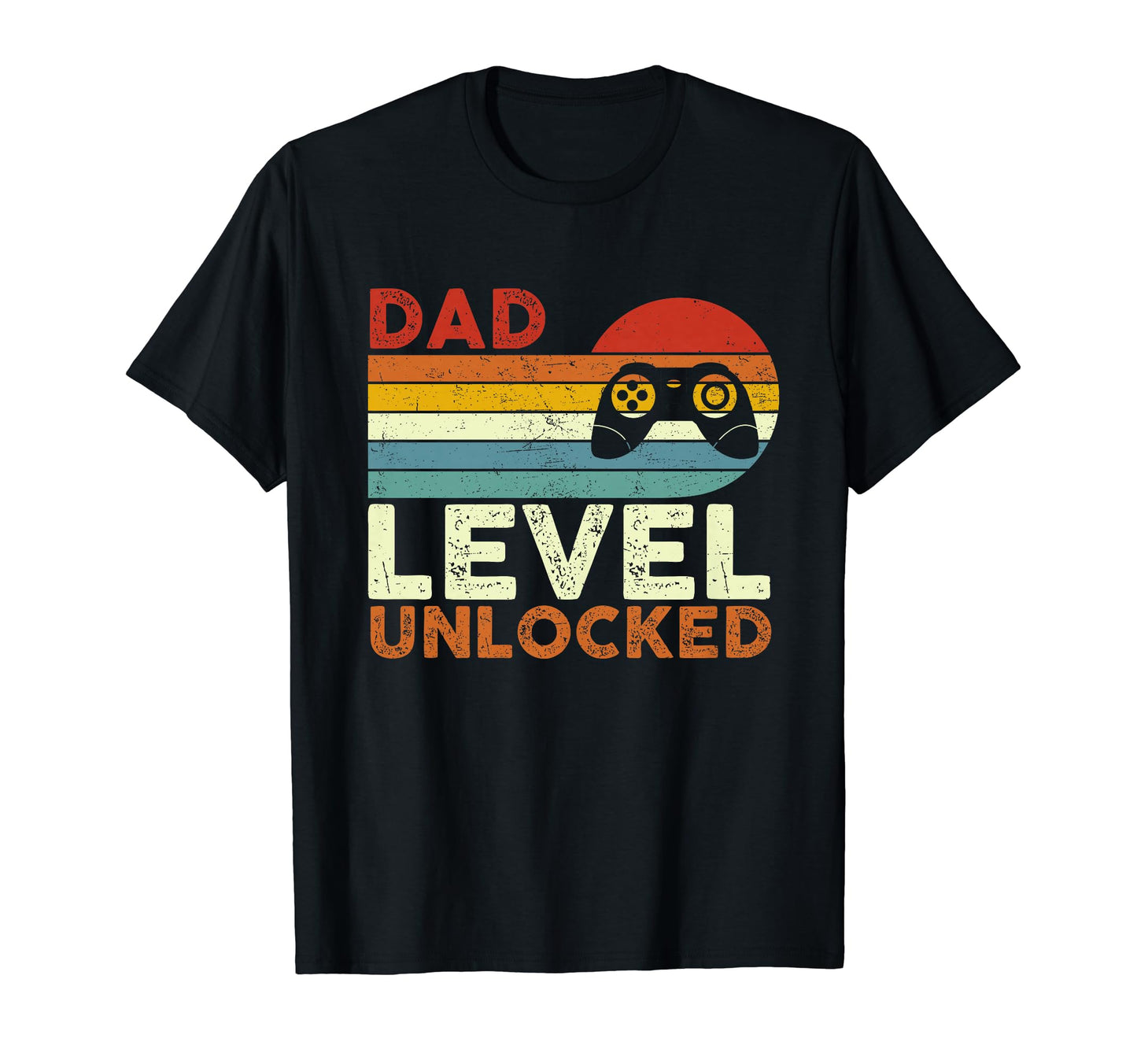 Fathers Day Colorful Dad Level Unlocked New T-Shirt - Graphic Print Unisex - T-Shirt, Sweatshirt, Hoodie