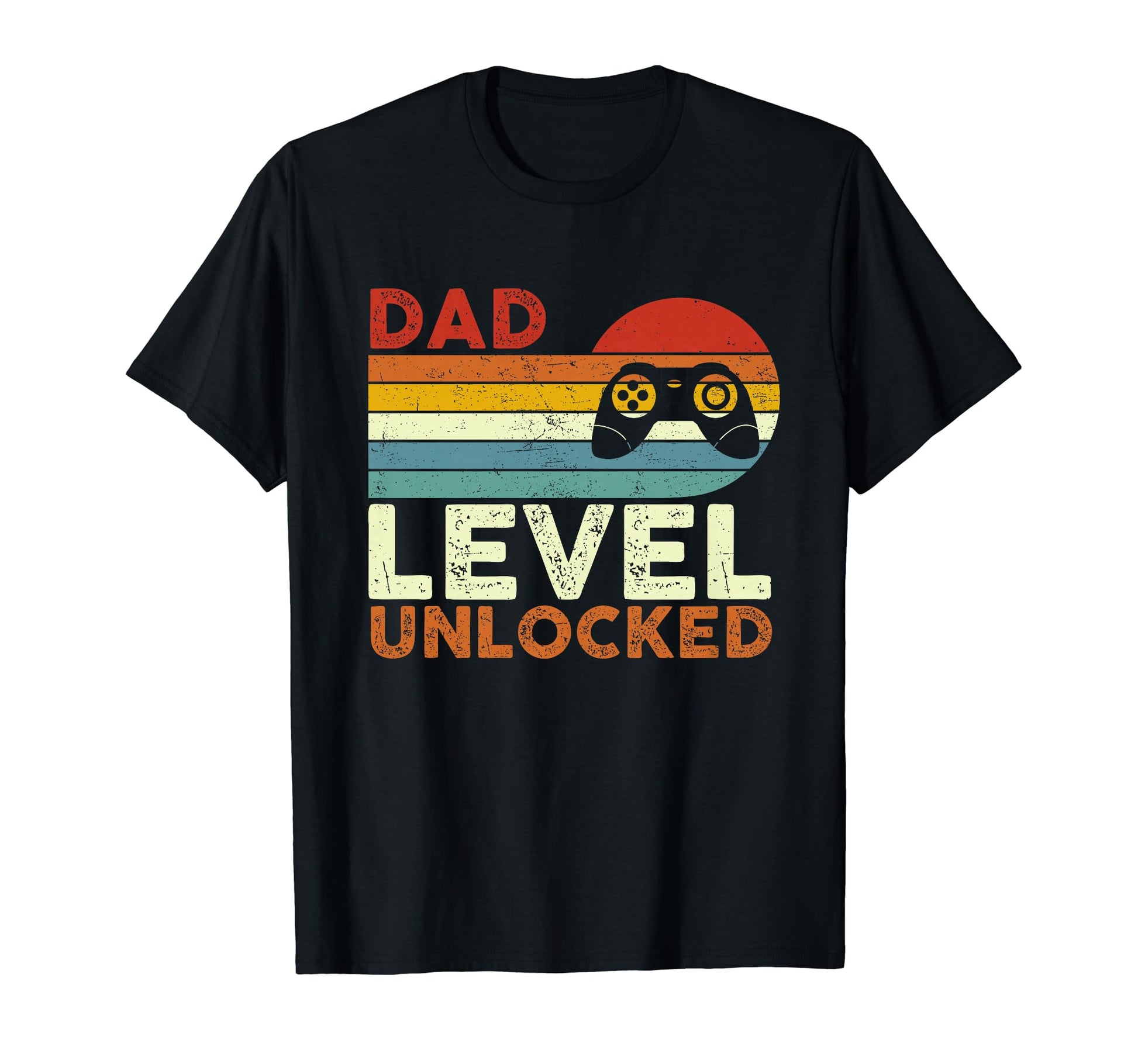 Fathers Day Colorful Dad Level Unlocked New T-Shirt - Graphic Print Unisex - T-Shirt, Sweatshirt, Hoodie