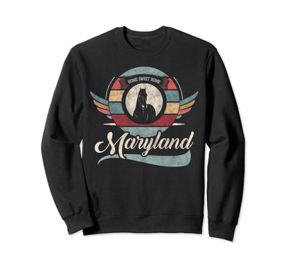 Maryland State Animal Horse Sweatshirt - Fun Novelty Design Men Women - T-Shirt, Sweatshirt, Hoodie