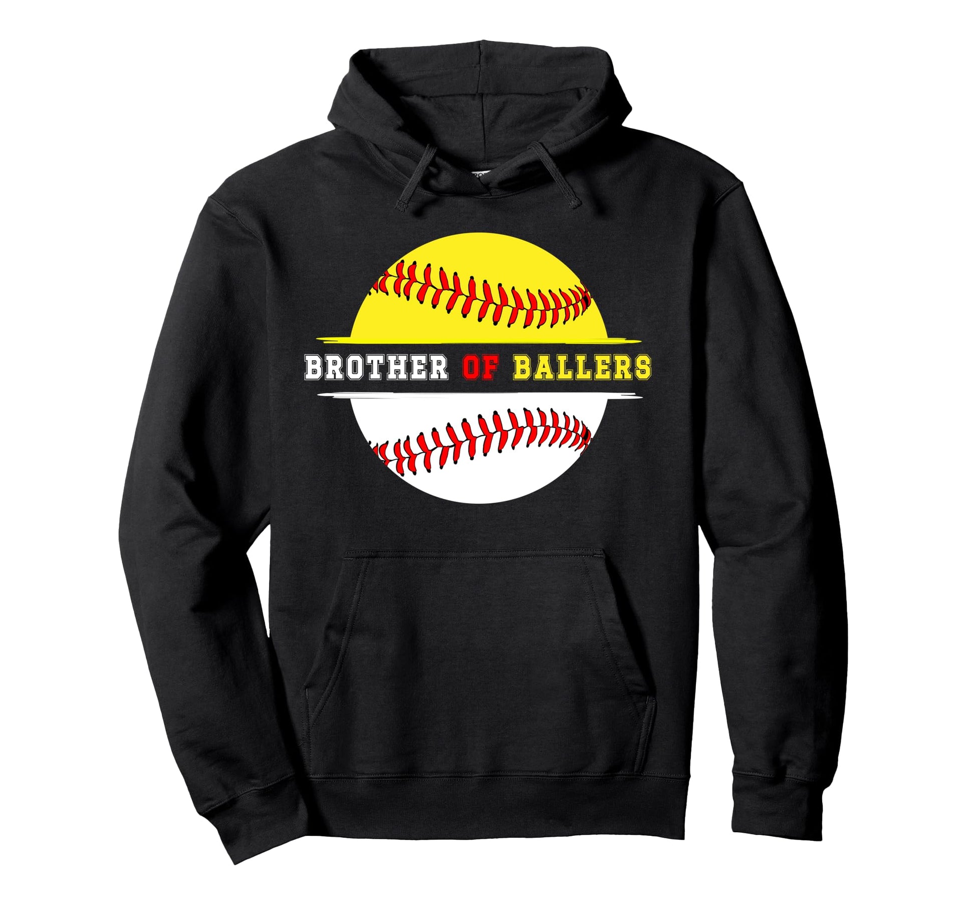 Brother Ballers Proud Softball Baseball Hoodie - Trendy Graphic for Adults - T-Shirt, Sweatshirt, Hoodie