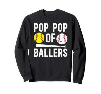 Pop Pop Ballers Proud Baseball Sweatshirt - Aesthetic Graphic Unisex - T-Shirt, Sweatshirt, Hoodie