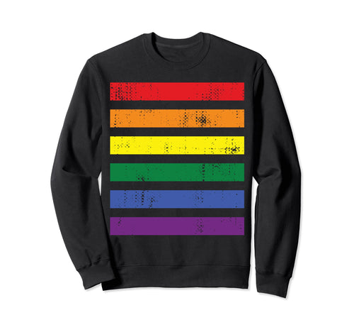 Rainbow Stripes Gay Pride Parade Sweatshirt - Minimalist Print for Adults - T-Shirt, Sweatshirt, Hoodie