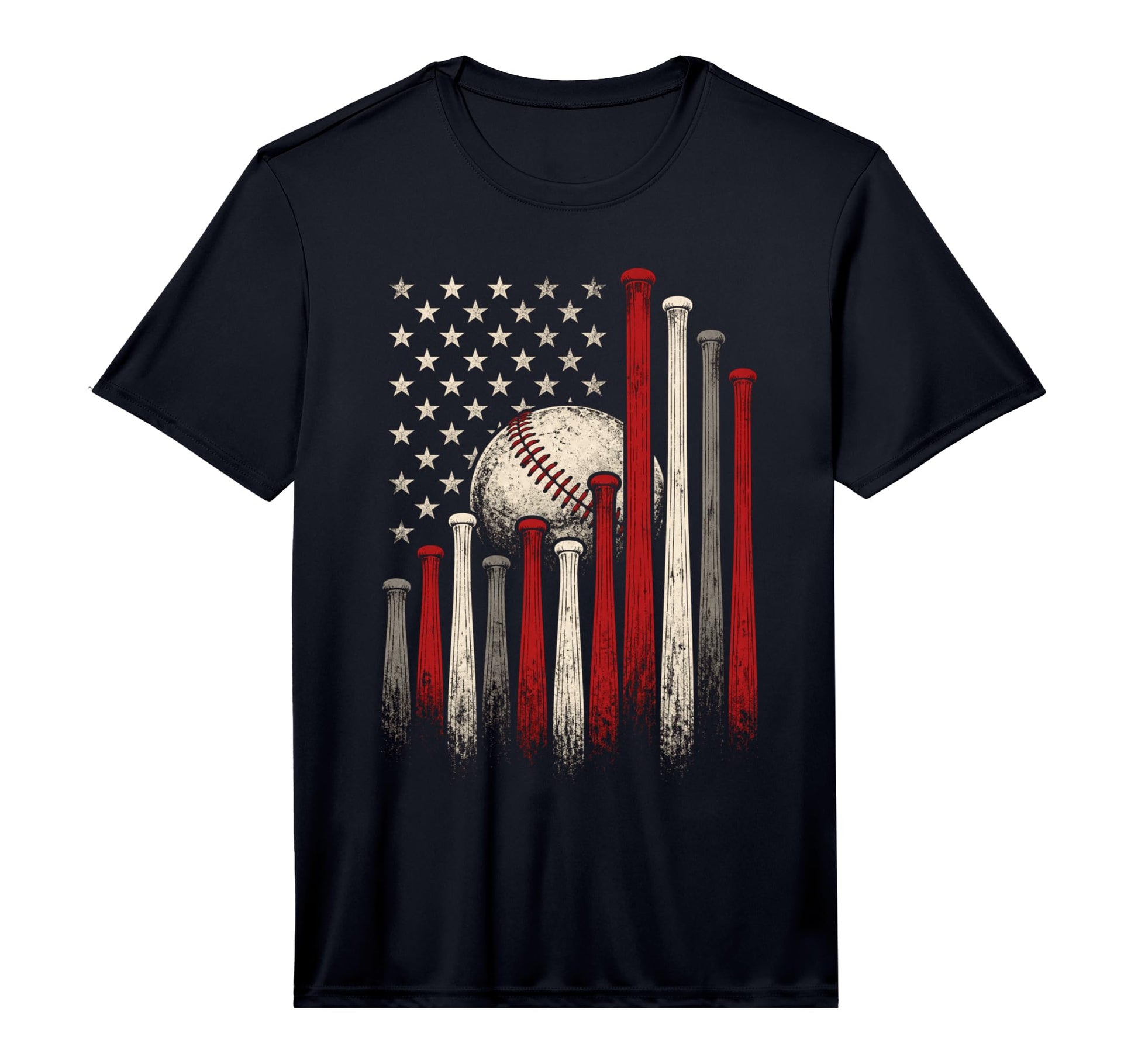 Funny Patriotic Baseball American Flag T-Shirt - Fun Novelty Design Unisex - T-Shirt, Sweatshirt, Hoodie