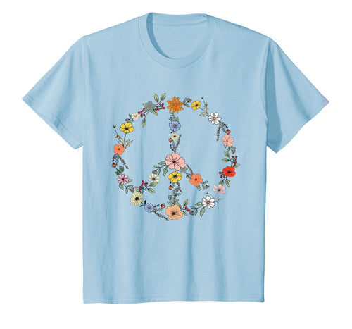 Floral Peace Sign Boho Teens Trendy Hippie T-Shirt - Trendy Graphic Unisex - T-Shirt, Sweatshirt, Hoodie