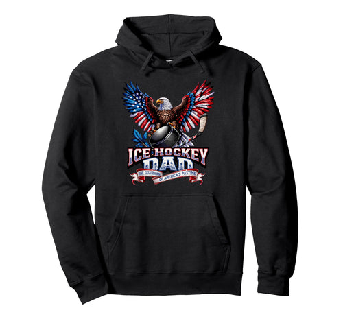 American Flag Patriotic Usa Ice Hockey Hoodie - Custom Art Print Men Women - T-Shirt, Sweatshirt, Hoodie