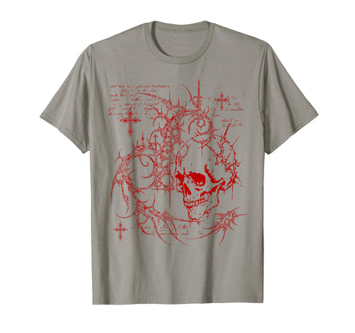 Y2K Grunge Red Skull Goth Alt Sigilism T-Shirt - Trendy Graphic Men Women - T-Shirt, Sweatshirt, Hoodie