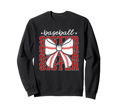 Baseball Sister Coquette Bow Sport Sweatshirt - Aesthetic Graphic Unisex - T-Shirt, Sweatshirt, Hoodie