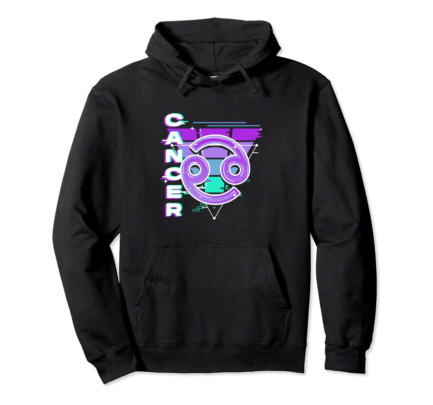 Cancer Zodiac Sign Vaporwave Hoodie - Casual Everyday Wear Unisex - T-Shirt, Sweatshirt, Hoodie