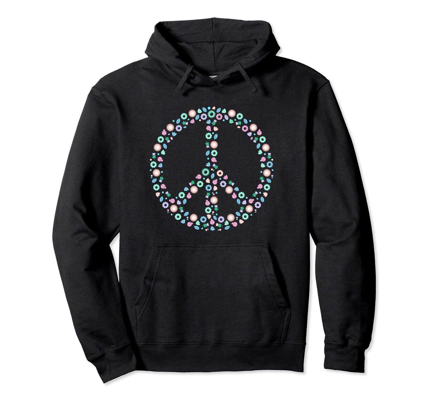 Peace Love Hippie Costume Flower Power Hoodie - Unique Graphic for Adults - T-Shirt, Sweatshirt, Hoodie