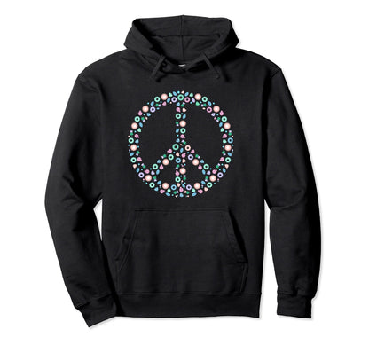 Peace Love Hippie Costume Flower Power Hoodie - Unique Graphic for Adults - T-Shirt, Sweatshirt, Hoodie