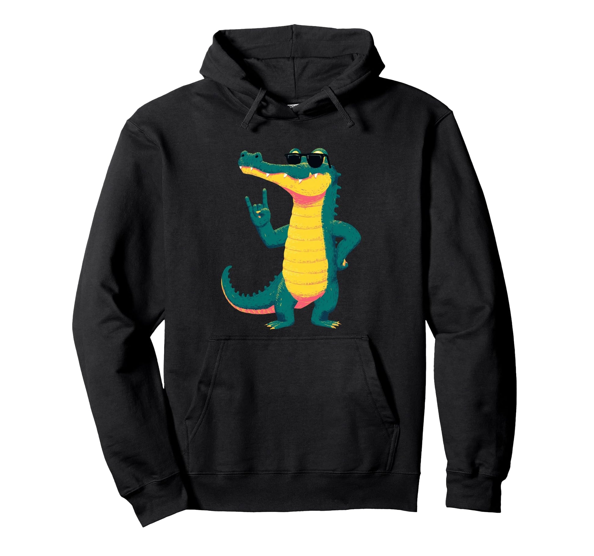 Crocodile Funny Reptile Rock Hoodie - Streetwear Style Men Women - T-Shirt, Sweatshirt, Hoodie