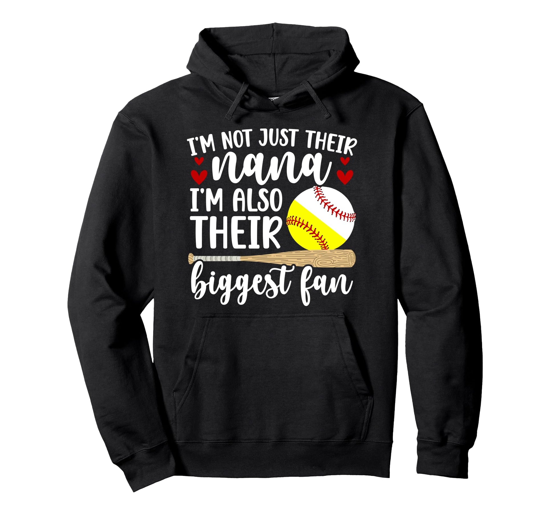 Their Biggest Fan Softball Baseball Nana Hoodie - Custom Art Print Unisex - T-Shirt, Sweatshirt, Hoodie