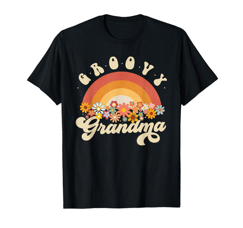 Groovy Grandma Rainbow Colorful Flowers T-Shirt - Streetwear Style Unisex - T-Shirt, Sweatshirt, Hoodie