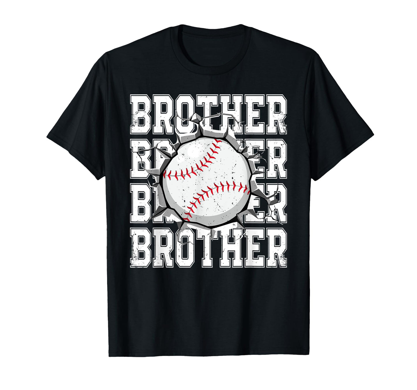 Baseball Brother Cracked Wall T-Shirt - Fun Novelty Design Men Women - T-Shirt, Sweatshirt, Hoodie
