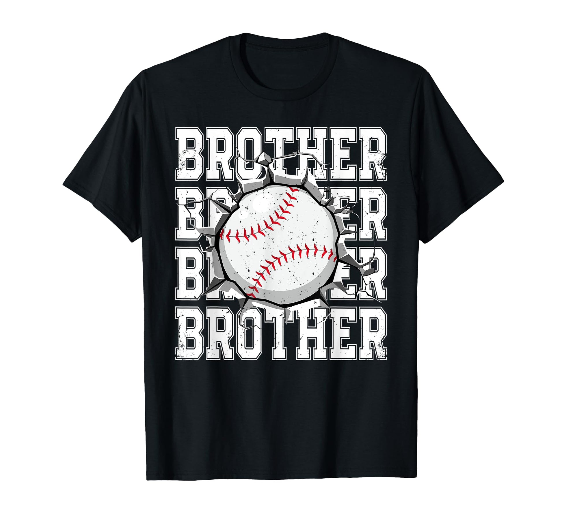 Baseball Brother Cracked Wall T-Shirt - Fun Novelty Design Men Women - T-Shirt, Sweatshirt, Hoodie