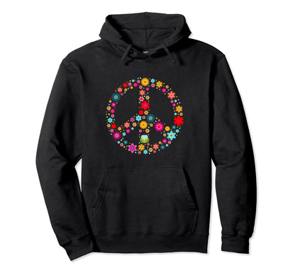 Subtradivid Peace Sign 60S 70S Love Hoodie - Novelty Apparel for Adults - T-Shirt, Sweatshirt, Hoodie
