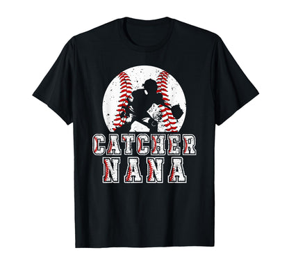 Baseball Catcher Nana Baseball Catcher T-Shirt - Minimalist Print Unisex - T-Shirt, Sweatshirt, Hoodie