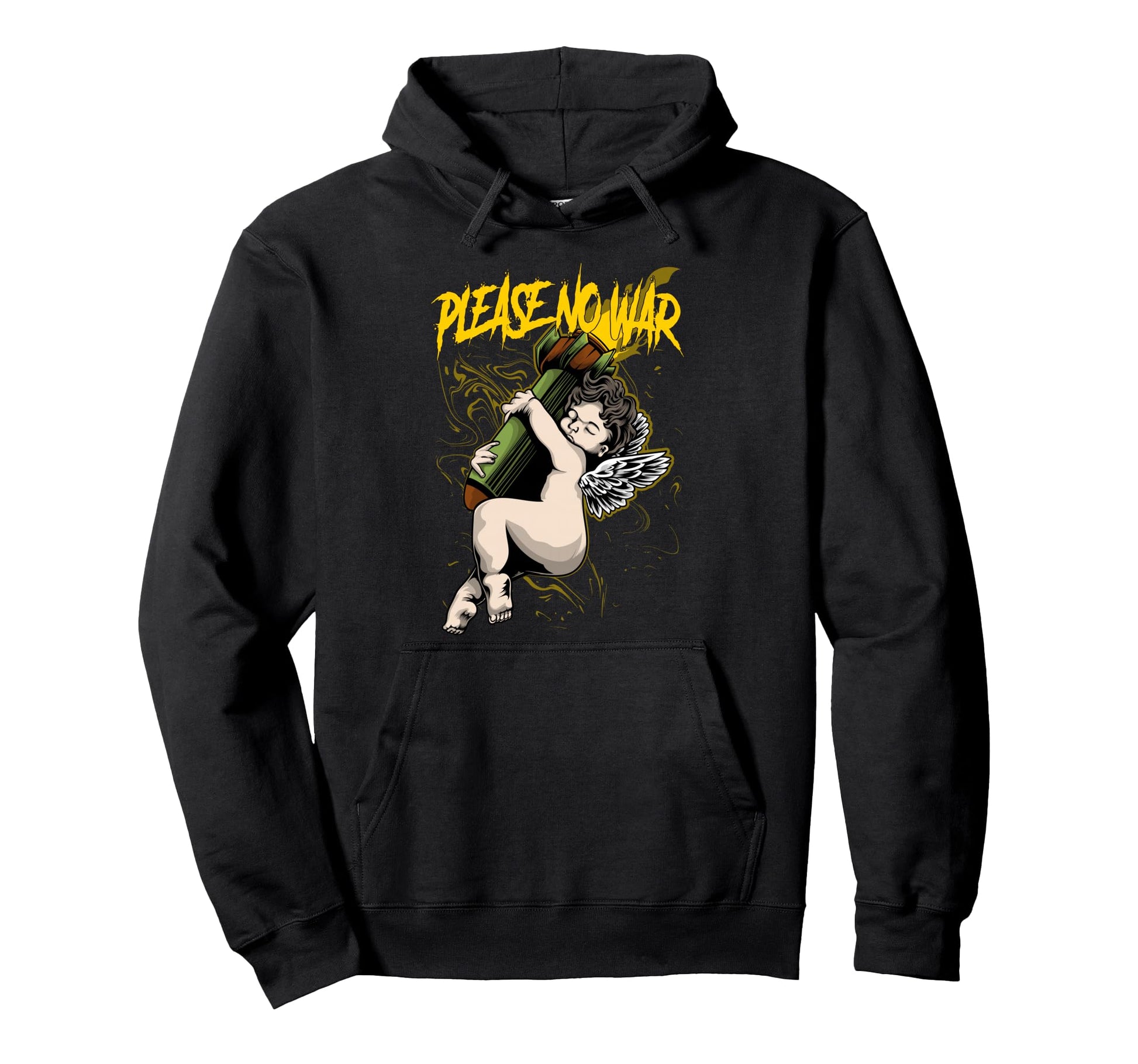Please No War Angel Aesthetic Edgy Hoodie - Custom Art Print Men Women - T-Shirt, Sweatshirt, Hoodie