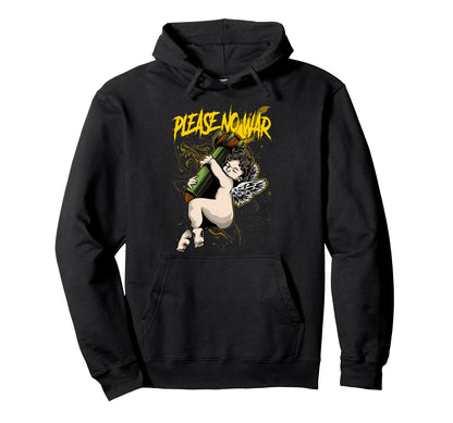 Please No War Angel Aesthetic Edgy Hoodie - Custom Art Print Men Women - T-Shirt, Sweatshirt, Hoodie