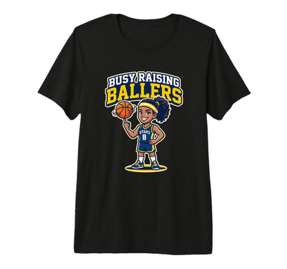 Busy Raising Ballers Basketball Mom Tri T-Shirt - Trendy Graphic Unisex - T-Shirt, Sweatshirt, Hoodie