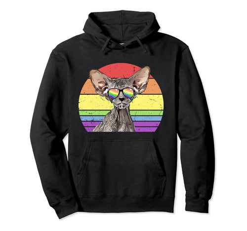 Lgbtq Peterbald Cat Rainbow Love Pride Hoodie - Trendy Graphic Unisex - T-Shirt, Sweatshirt, Hoodie