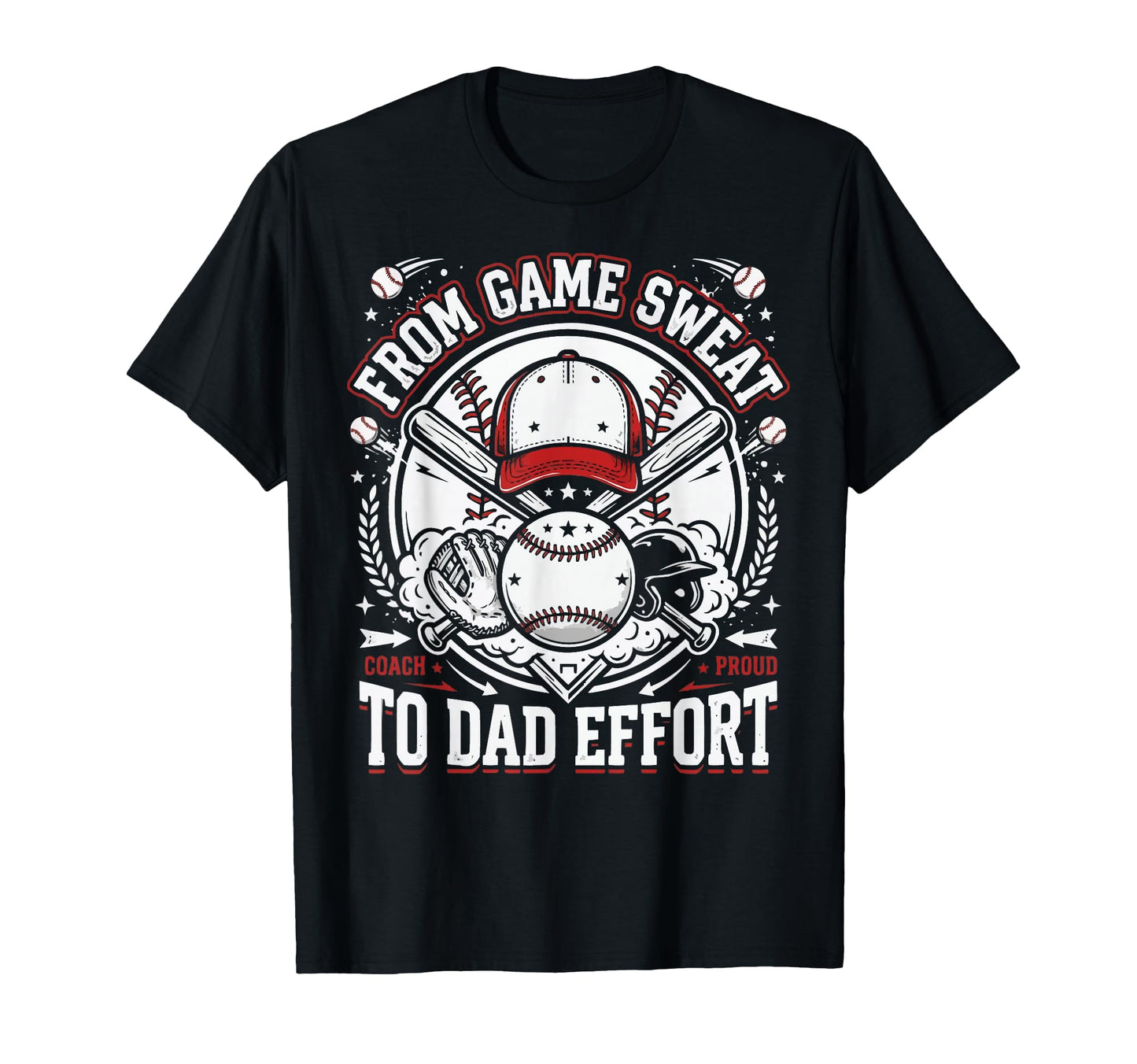 Baseball Dad Baseballer Daddy Baseball T-Shirt - Graphic Print Men Women - T-Shirt, Sweatshirt, Hoodie