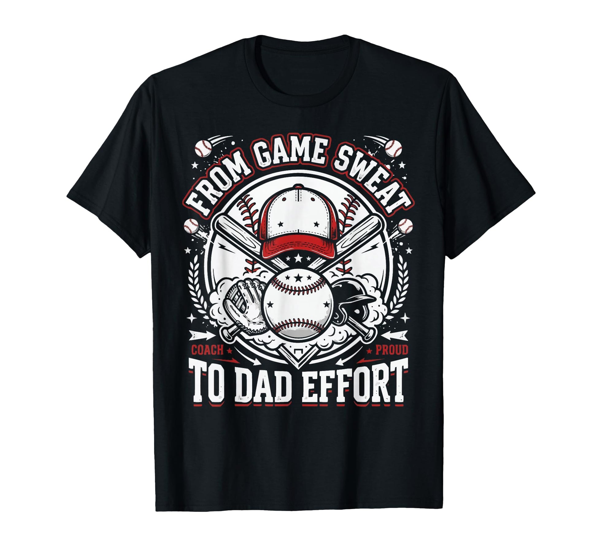 Baseball Dad Baseballer Daddy Baseball T-Shirt - Graphic Print Men Women - T-Shirt, Sweatshirt, Hoodie