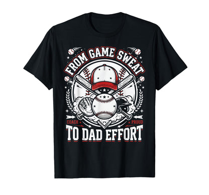 Baseball Dad Baseballer Daddy Baseball T-Shirt - Graphic Print Men Women - T-Shirt, Sweatshirt, Hoodie