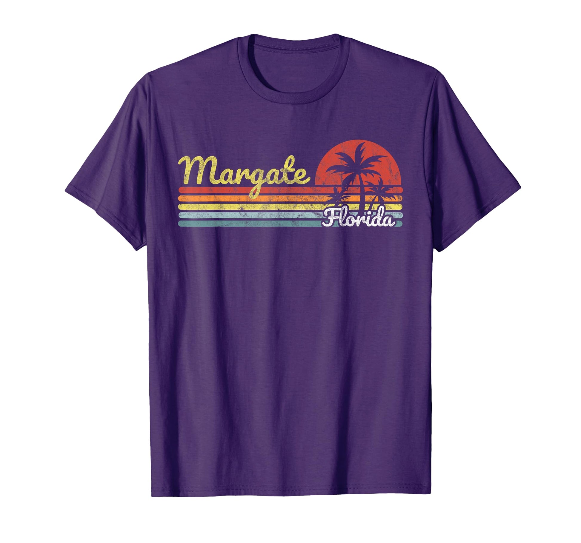 Margate Fl Florida Stripes Lines T-Shirt - Fun Novelty Design Men Women - T-Shirt, Sweatshirt, Hoodie