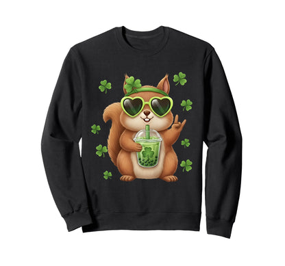 Squirrel St Patricks Day Shamrock Sweatshirt - Streetwear Style Men Women - T-Shirt, Sweatshirt, Hoodie