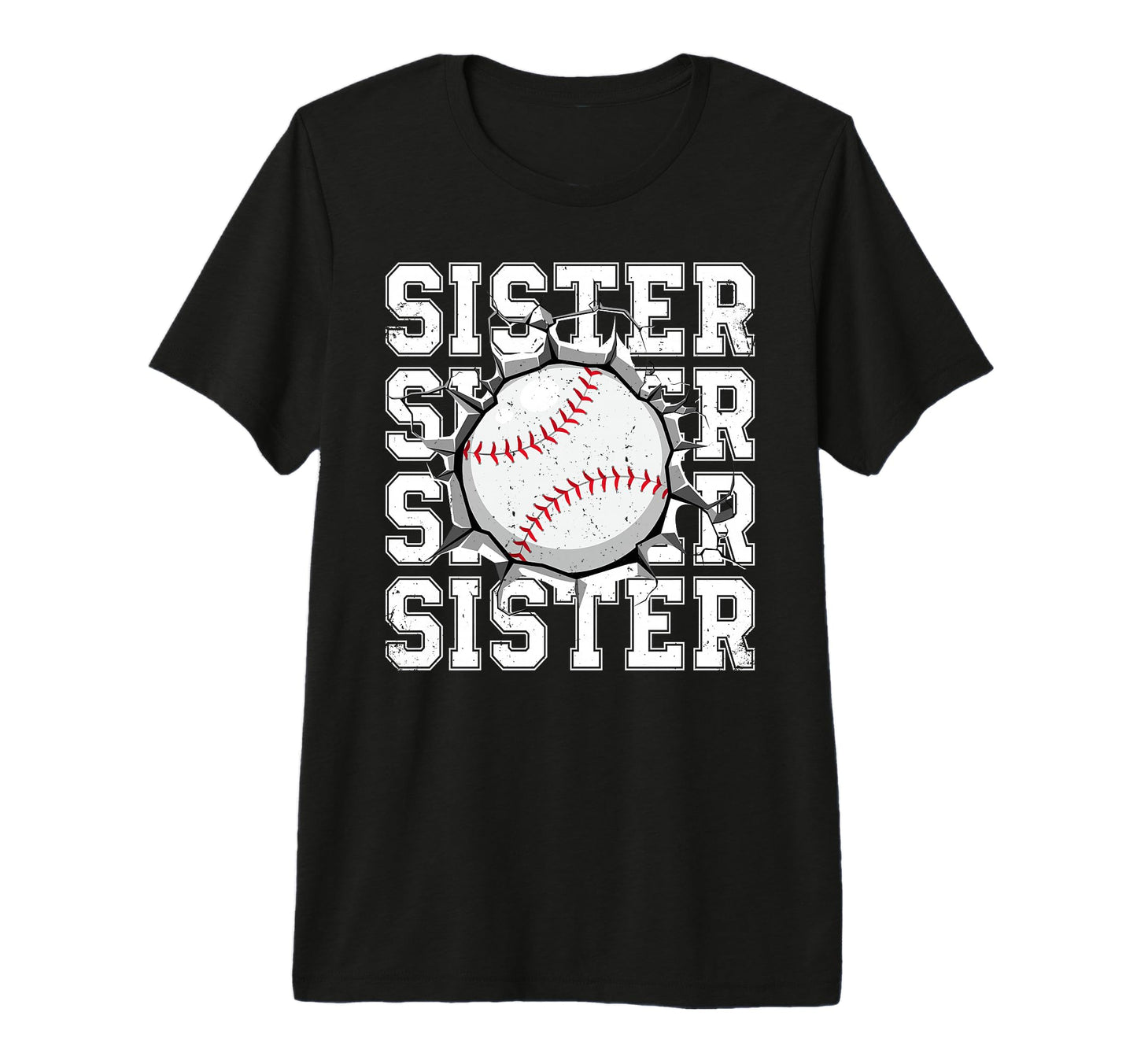 Baseball Sister Cracked Wall T-Shirt - Casual Everyday Wear Men Women - T-Shirt, Sweatshirt, Hoodie