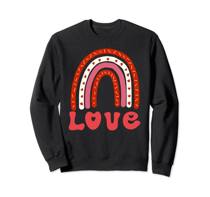 Love Boho Rainbow Valentines Day Sweatshirt - Aesthetic Graphic Unisex - T-Shirt, Sweatshirt, Hoodie