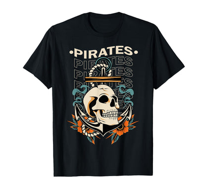Pirates Skull Aesthetic Edgy T-Shirt - Casual Everyday Wear for Adults - T-Shirt, Sweatshirt, Hoodie