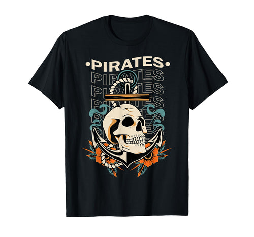 Pirates Skull Aesthetic Edgy T-Shirt - Casual Everyday Wear for Adults - T-Shirt, Sweatshirt, Hoodie
